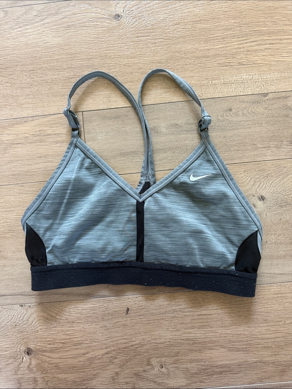 Nike Grey and Black Low-Impact Sports Bra